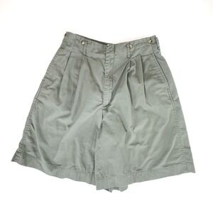 Vintage 80s/90's Banana Republic Safari & Travel Green Pleated Cotton Shorts 12
